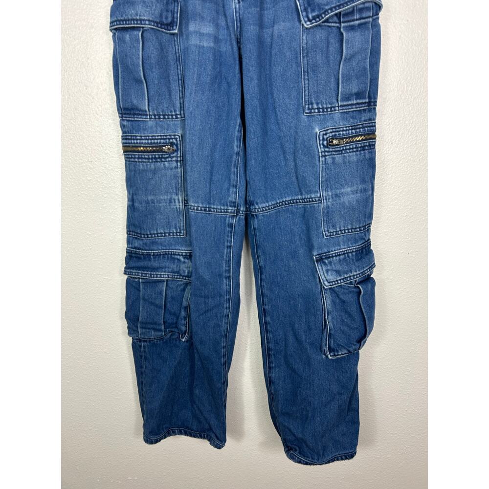 Alice + Olivia Cay Cargo Wide Leg Baggy Jeans Sz 25 - Picture 4 of 9